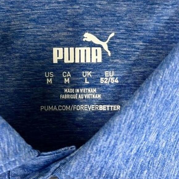Men’s Puma Medium Blue/Pink Striped Golf Polo Shirt – Excellent Condition - Picture 3 of 9